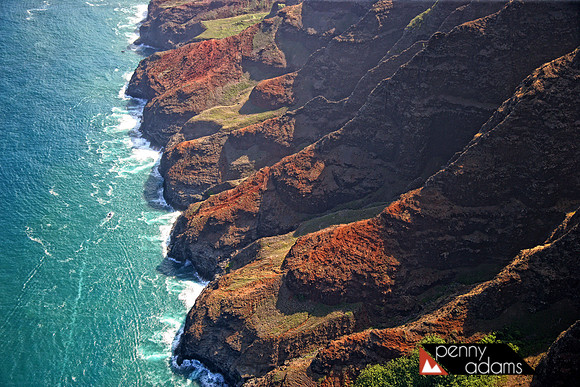 Na Pali Coastline From Above, North Shore, Kauai, Hawaii