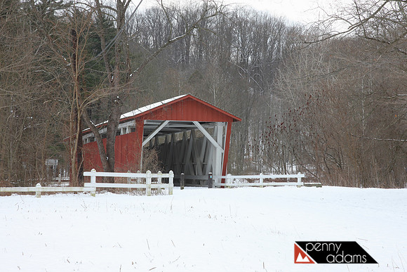 Everett Road Covered Bridge in Winter, Cuyahoga National Park, N