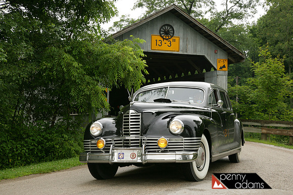 Vintage Packards and the Doyle Road Covered Bridge, Ashtabula County, Ohio
