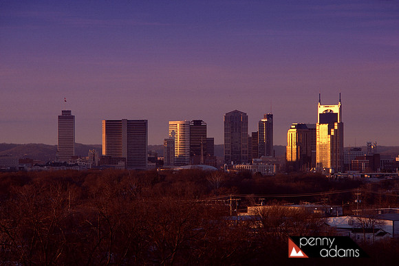 Downtown Nashville At Sunset