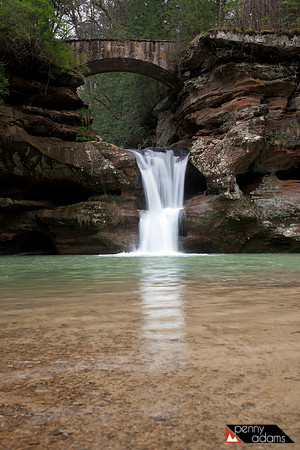 Upper Falls in Spring, Old Man's Cave Area, Hocking Hills State Park, Ohio