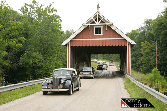Vintage Packards and the Netcher Covered Bridge, Ashtabula County, Ohio