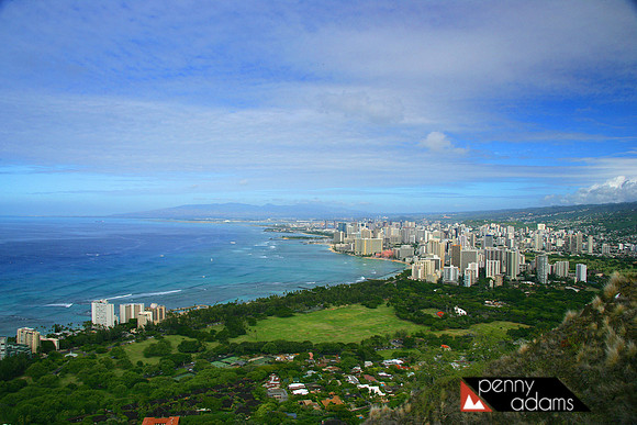 View of Waikiki From Diamond Head, Oahu, Hawaii