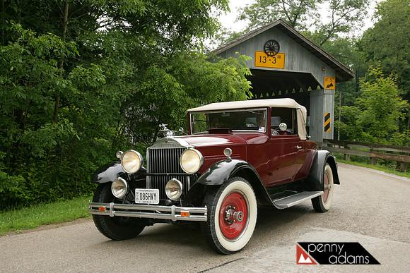 Vintage Packards and the Doyle Road Covered Bridge, Ashtabula County, Ohio