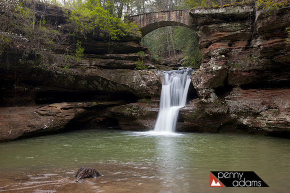 Upper Falls in Spring, Old Man's Cave Area, Hocking Hills State Park, Ohio