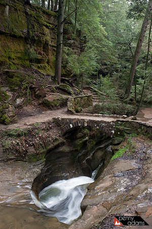 Old Man's Cave Trail and Waterfall "Devil's Bathtub", Hocking Hills State Park, Ohio