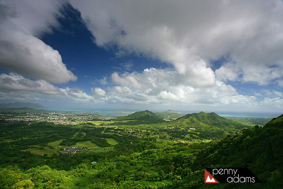 View from Pali Lookout, Oahu, Hawaii
