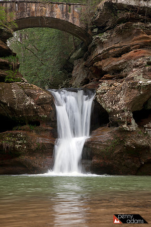 Upper Falls in Spring, Old Man's Cave Area, Hocking Hills State Park, Ohio