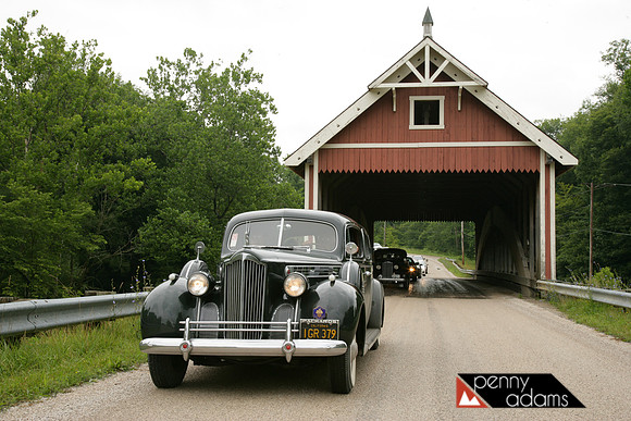 Vintage Packards and the Netcher Covered Bridge, Ashtabula County, Ohio